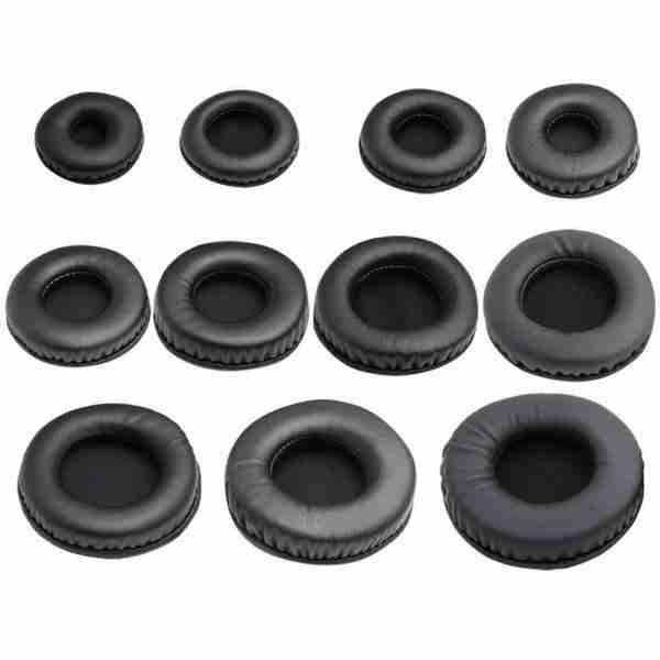 Replacement Ear Pads Round 50mm to 100mm - Black